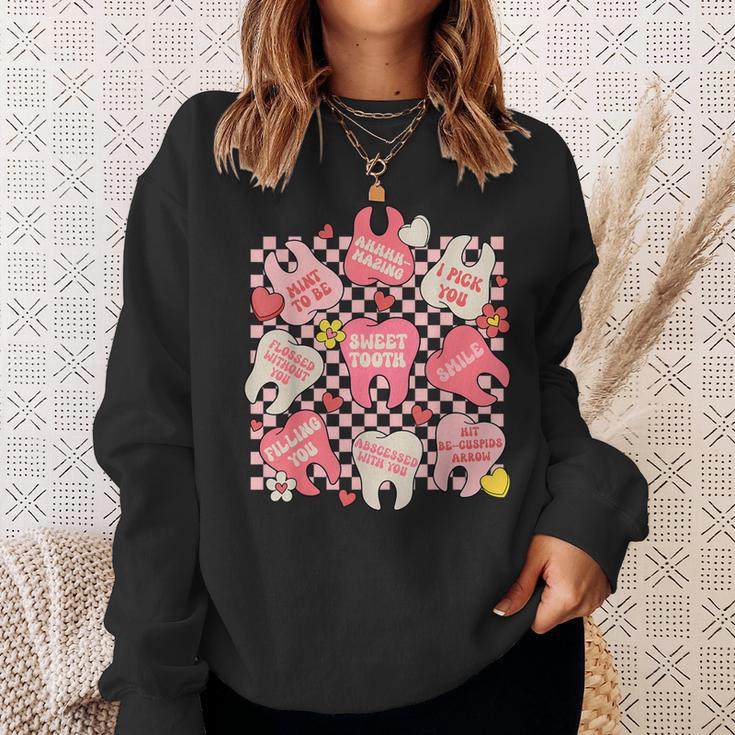 Dental Valentine's Day Cute Th Hugging Heart Dentist Sweatshirt Gifts for Her