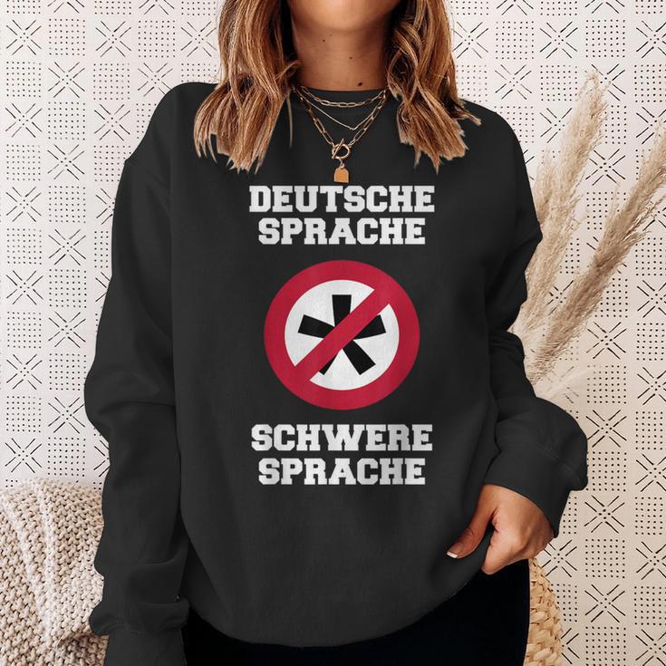 Deutsche Sprache, Schwere Sprache Sweatshirt für Herren, Lustiges Sprachlerner Motiv Geschenke für Sie