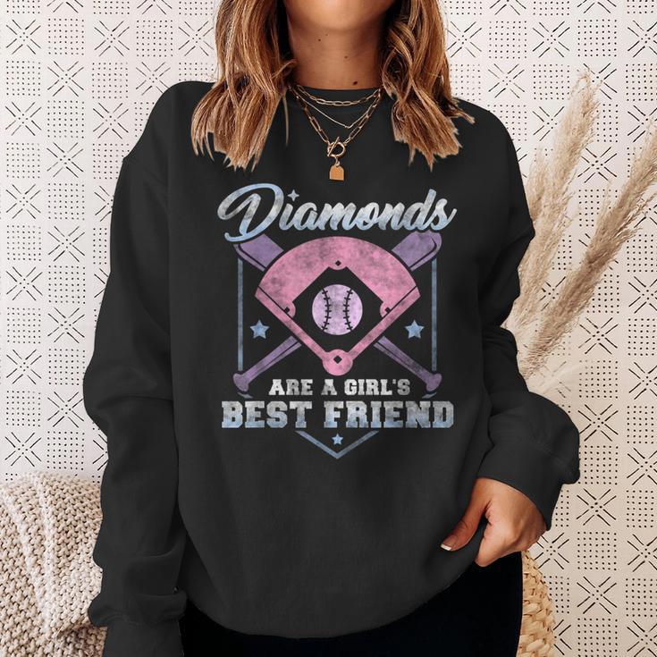 Diamonds Are A Girls's Best Friend BaseballSweatshirt Gifts for Her