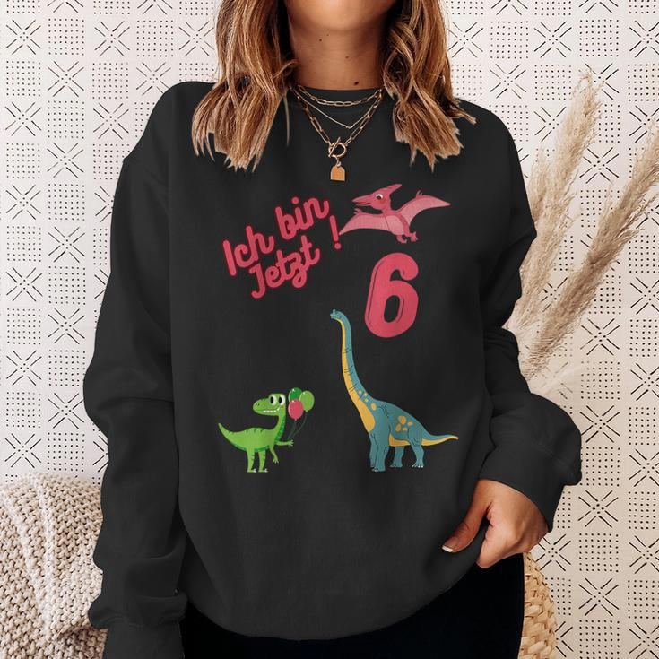 Dinosaurier Kinder Geburtstagsshirt 'Ich bin jetzt 6 Jahre alt' Sweatshirt Geschenke für Sie
