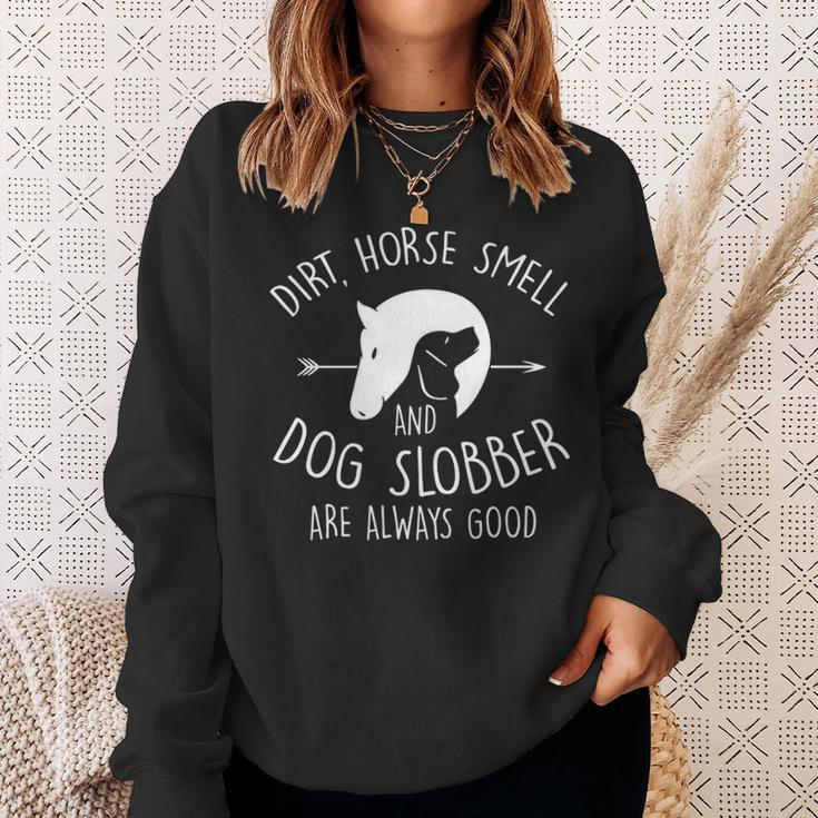 Dirt Horse Smell & Dog Slobber Horse Lover Sweatshirt Gifts for Her