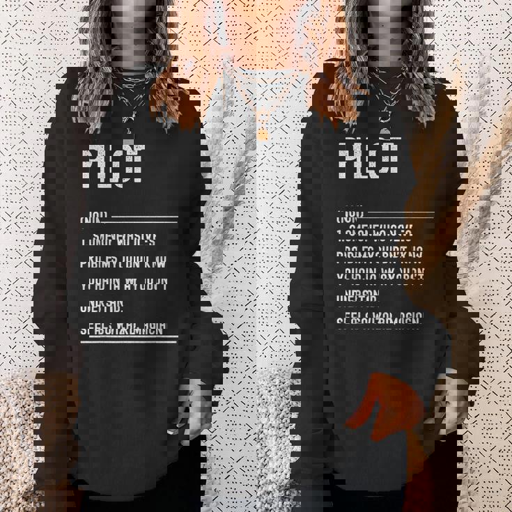 Divertido Título De Trabajo De Pilot Definition Camisa de entrenamiento Regalos para ella