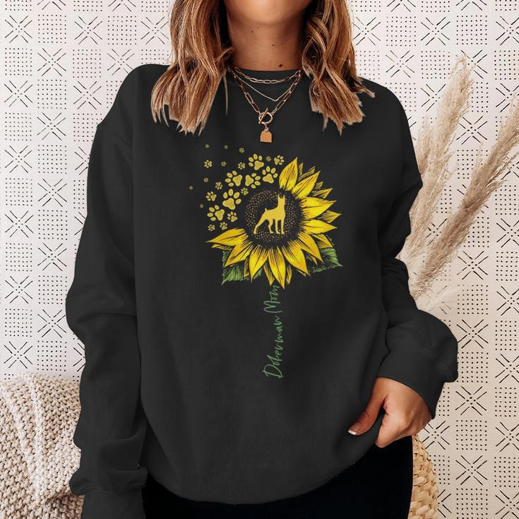 Doberman Mom Sunflower Doberman Pinscher Dog Mom Mama Sweatshirt Gifts for Her