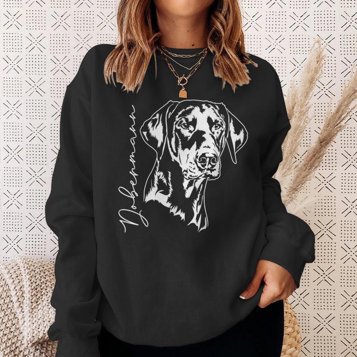 Dobermann Portrait Dog Portrait Dobie Dog Sweatshirt Geschenke für Sie