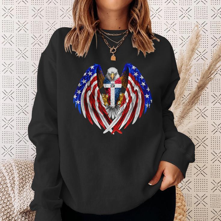 Dominican American Dominican Republic Usa Flag Eagle Sweatshirt Gifts for Her