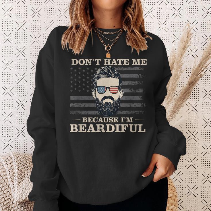 Don't Hate Me Because I'm Beardiful Beard Sweatshirt Gifts for Her