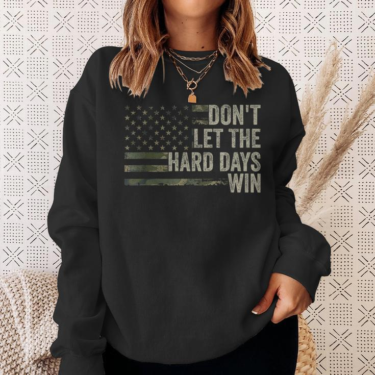 Don't Let The Hard Days Win Vintage American Flag Sweatshirt Gifts for Her