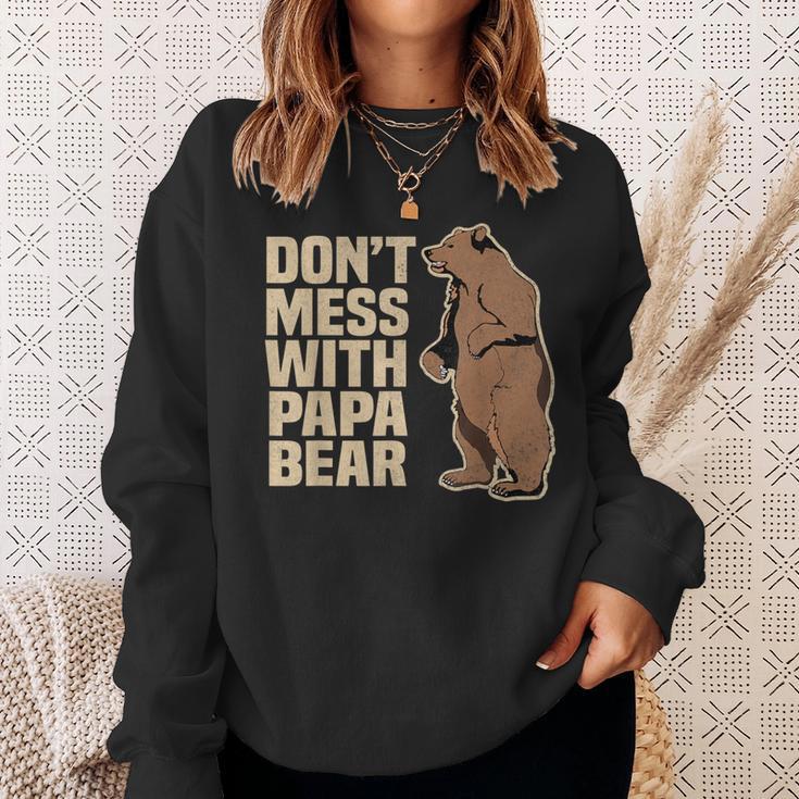 Don't Mess With Papa Bear Family Matching Father's Day Sweatshirt Gifts for Her