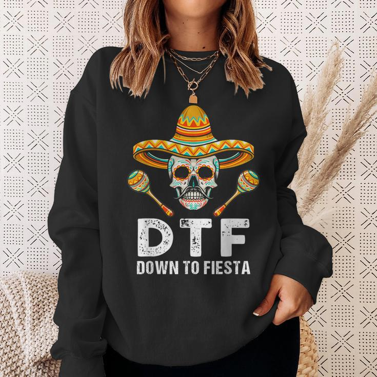 Down To Fiesta Mexican Party Skull Cinco De Mayo Sweatshirt Gifts for Her