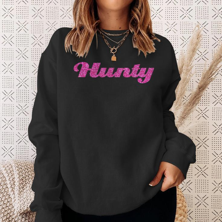 Drag QueenHunty Pink Glitter Sweatshirt Gifts for Her