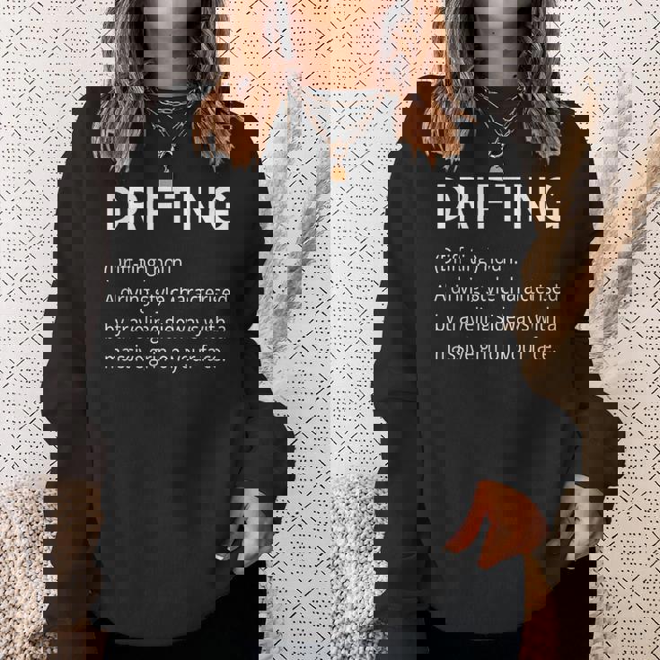 Drifting Car Drift Dictionary Style Boy Racer Sweatshirt Gifts for Her