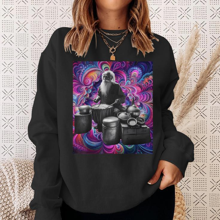 Drumming Tess Für Den Old Man Psychedelic Street Drummer Sweatshirt Geschenke für Sie