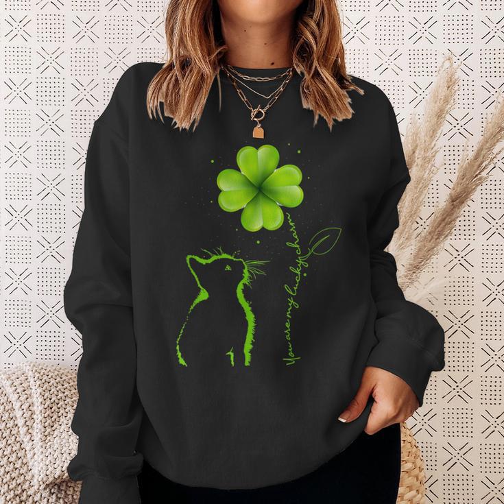 Du Bist Mein Glücksbringer Cat Clover St Patrick Black Sweatshirt Geschenke für Sie