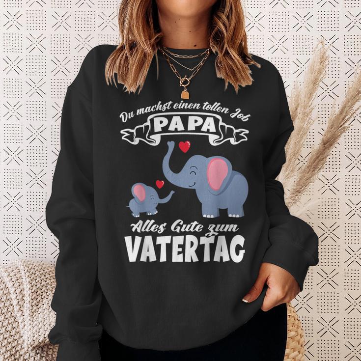 Du Machst Einen Tolle Job Papa Father's Day Baby Elephant Heart S Sweatshirt Geschenke für Sie