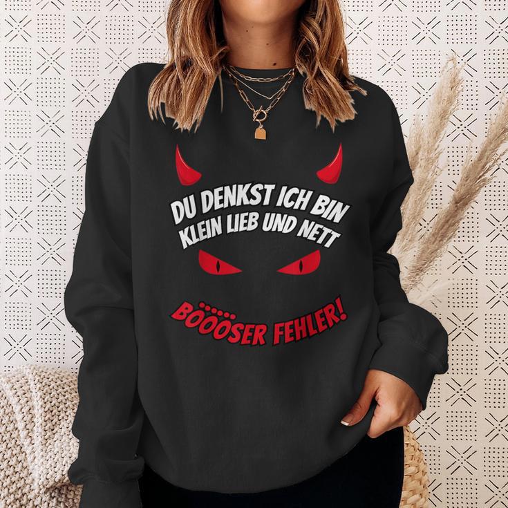 Du Tenkst Ich Bin Klein Lieb & Nett Evil Fehler Devil Horns Sweatshirt Geschenke für Sie