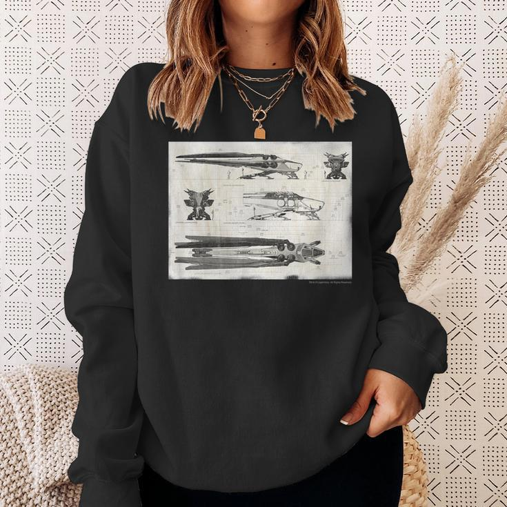 Dune Royal Ornithopter Blueprint Cream Sweatshirt Gifts for Her