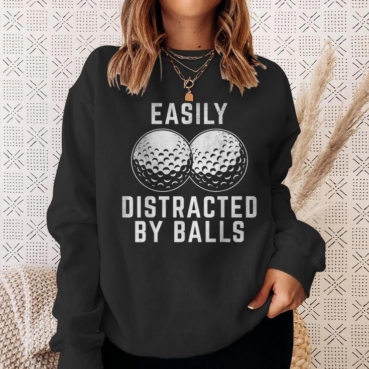 Easily Distracted By Balls Golfer Golf Ball Putt Sweatshirt Gifts for Her