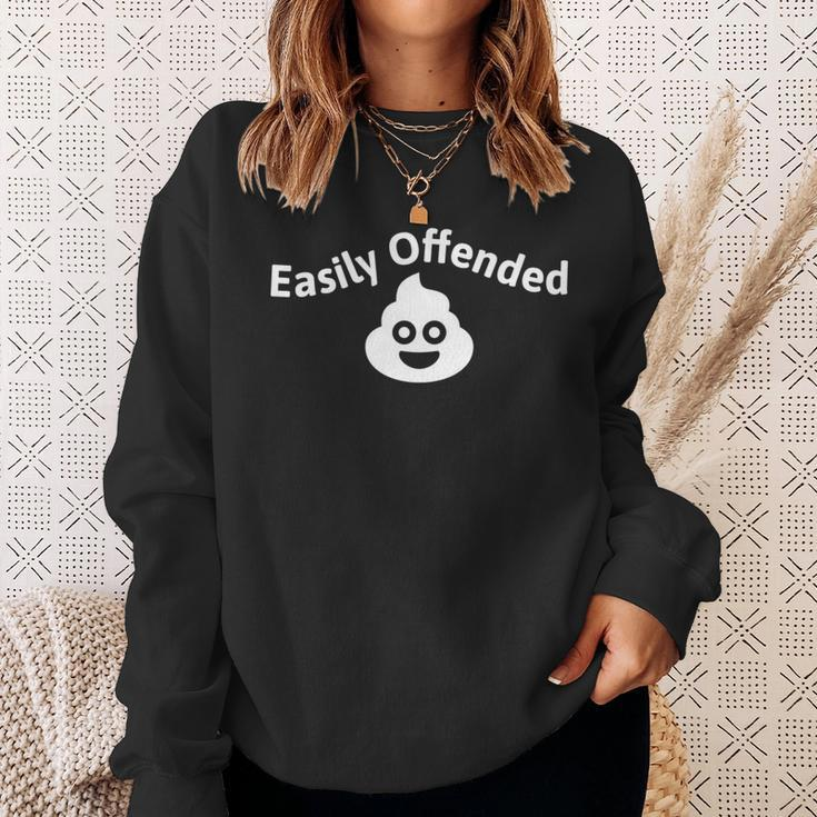 Easily Offended By People Poop Face Sarcasm Sweatshirt Gifts for Her