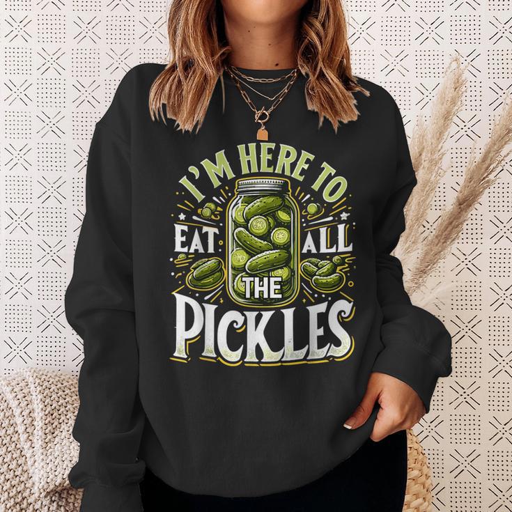 Im Here To Eat All The Pickles Cucumber Pickle Jar Sweatshirt Gifts for Her