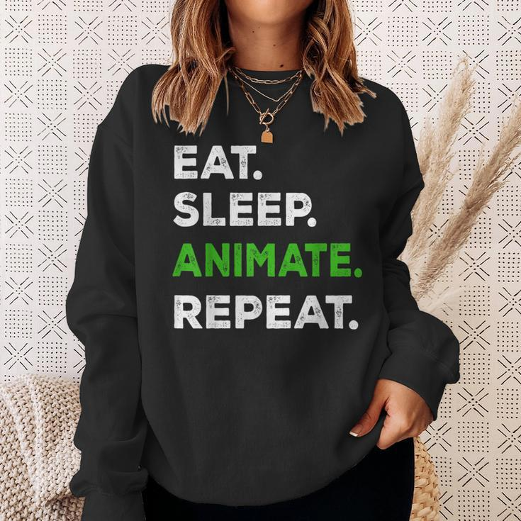 Eat Sleep Animate Repeat Animator Animation Lovers Sweatshirt Gifts for Her