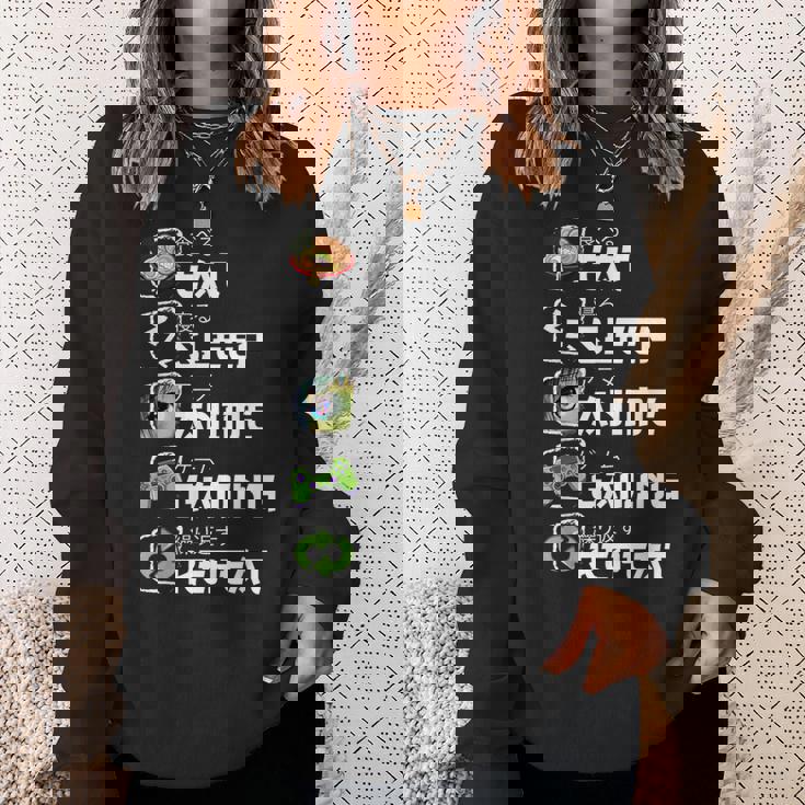 Eat Sleep Anime Gaming Repeat Japan Kawaii Manga Anime Sweatshirt Gifts for Her Eat Sleep Anime Gaming Repeat Japan Kawaii Manga Anime Sweatshirt Gifts for Her