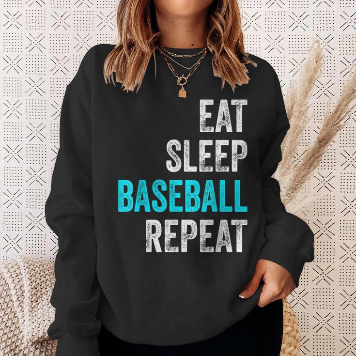 Eat Sleep Baseball Repeat Baselball Baseball Player Sweatshirt Gifts for Her