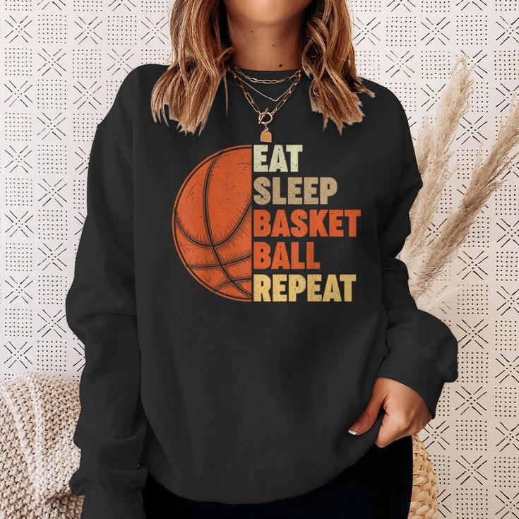 Eat Sleep Basketball Repeat For Player Vintage Sweatshirt Gifts for Her
