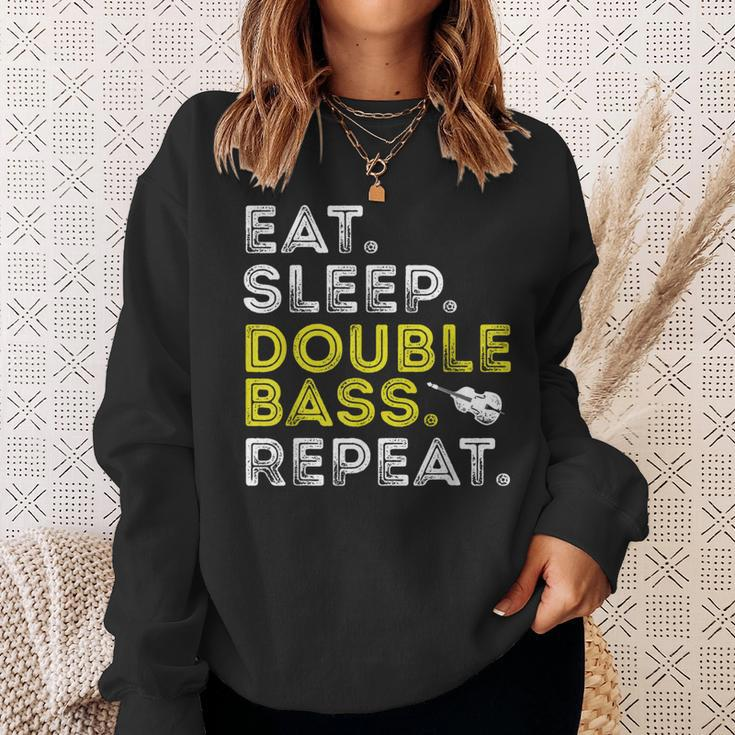 Eat Sleep Double Bass Upright Bass Instrument Sweatshirt Gifts for Her