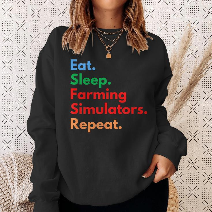 Eat Sleep Farming Simulators Repeat For Farming Lovers Sweatshirt Gifts for Her