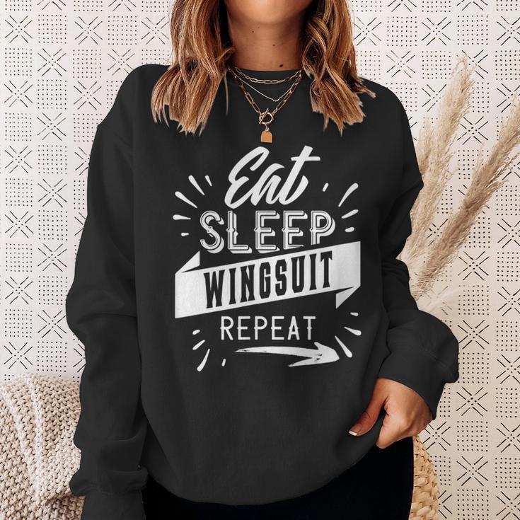 Eat Sleep Wingsuit Repeat Flying Wingsuiting Pilot Sweatshirt Gifts for Her