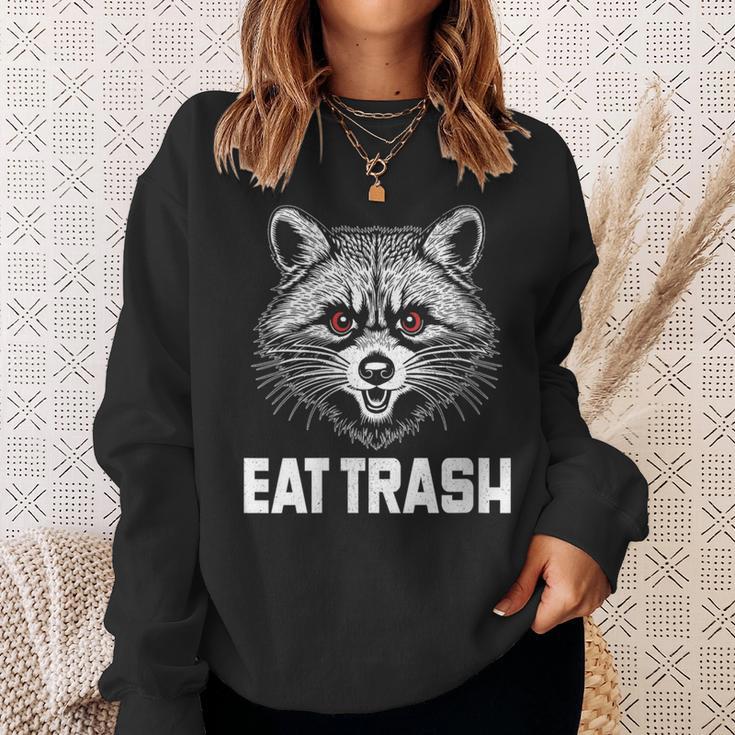 Eat Trash Raccoon Face Angry Raccoon Wild Animal Sweatshirt Gifts for Her