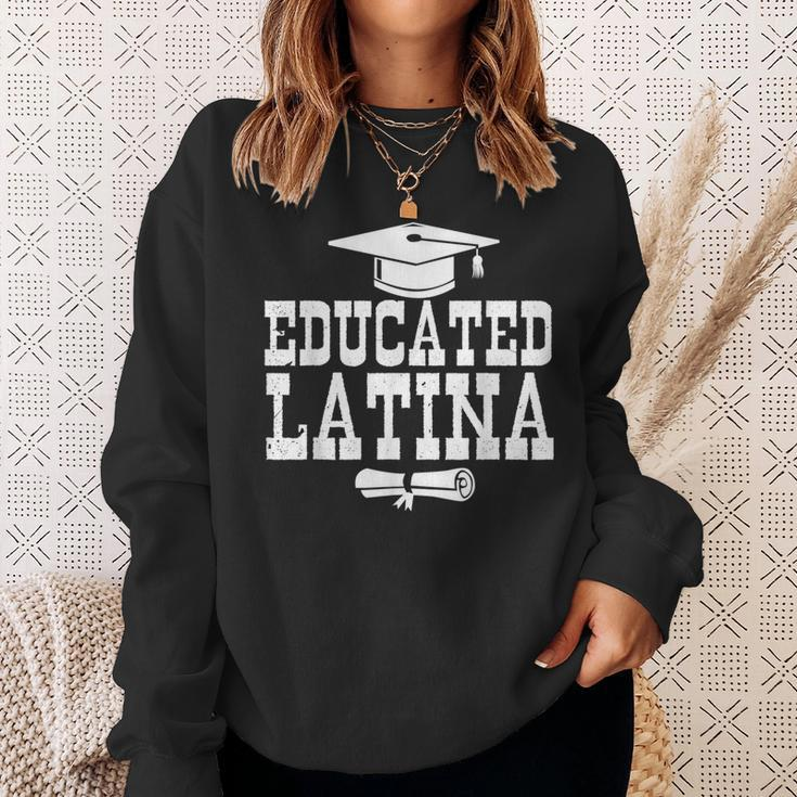 Educated And Proud Latina Graduation Sweatshirt Gifts for Her