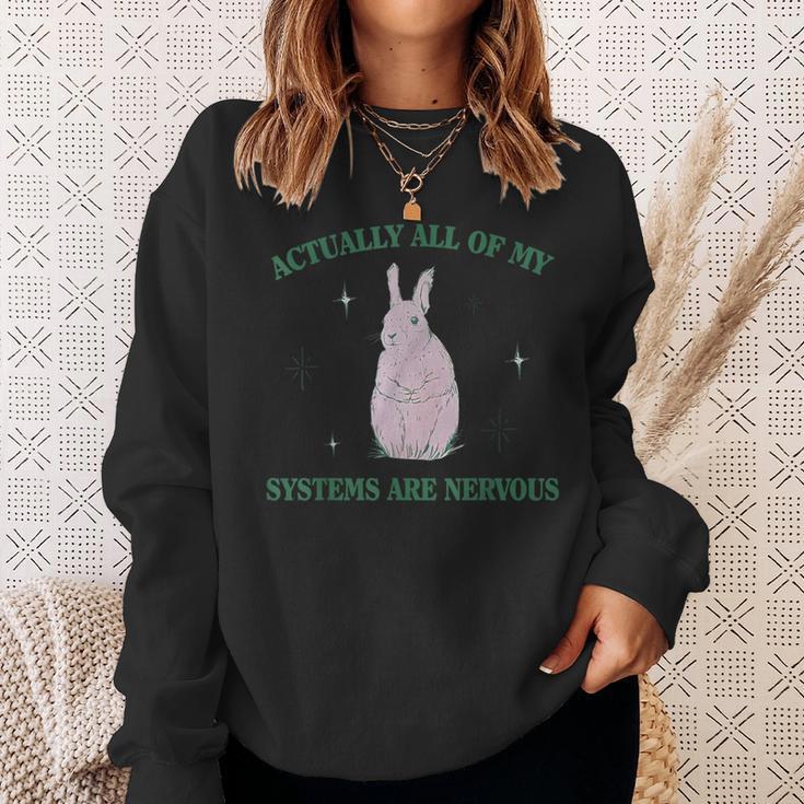 Eigentlich Sind Alle Meine Systeme Nervös Bunny Rabbit Sweatshirt Geschenke für Sie