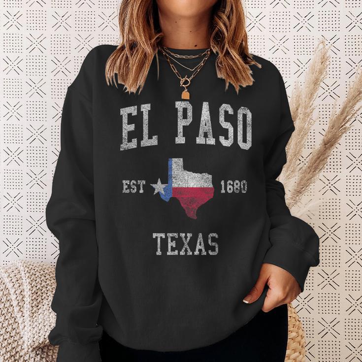 El Paso Texas Flag Sport Retrointage Sweatshirt Geschenke für Sie