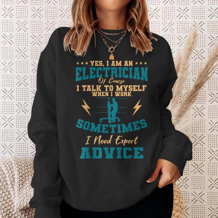 Electrician Electricity Lineman Wiring Electrical Engineer Sweatshirt Gifts for Her