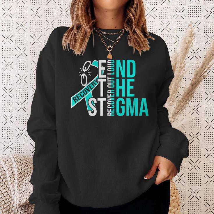 End The Stigma Recover Out Loud Aa Na Addiction Recovery Sweatshirt Gifts for Her