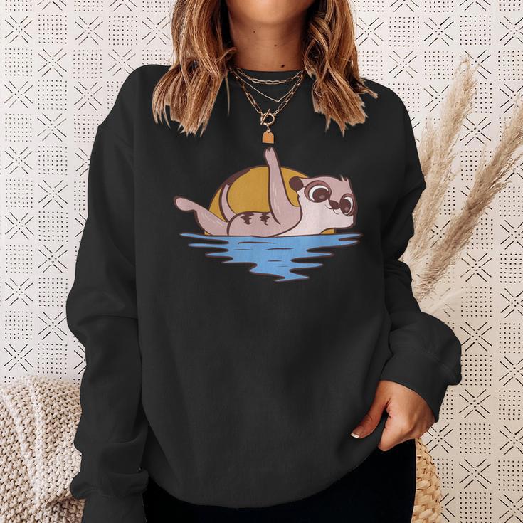 Erdmännchen Schwimmen Wildlife Hobbyschwimmer Sweatshirt Geschenke für Sie