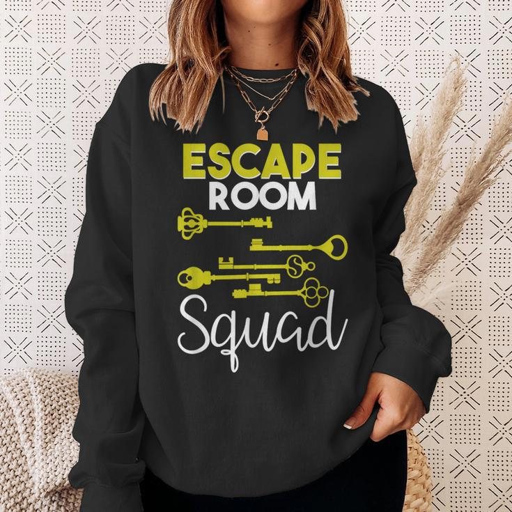 Escape Room Squad Vintage Key Lock Team Crew Sweatshirt Gifts for Her