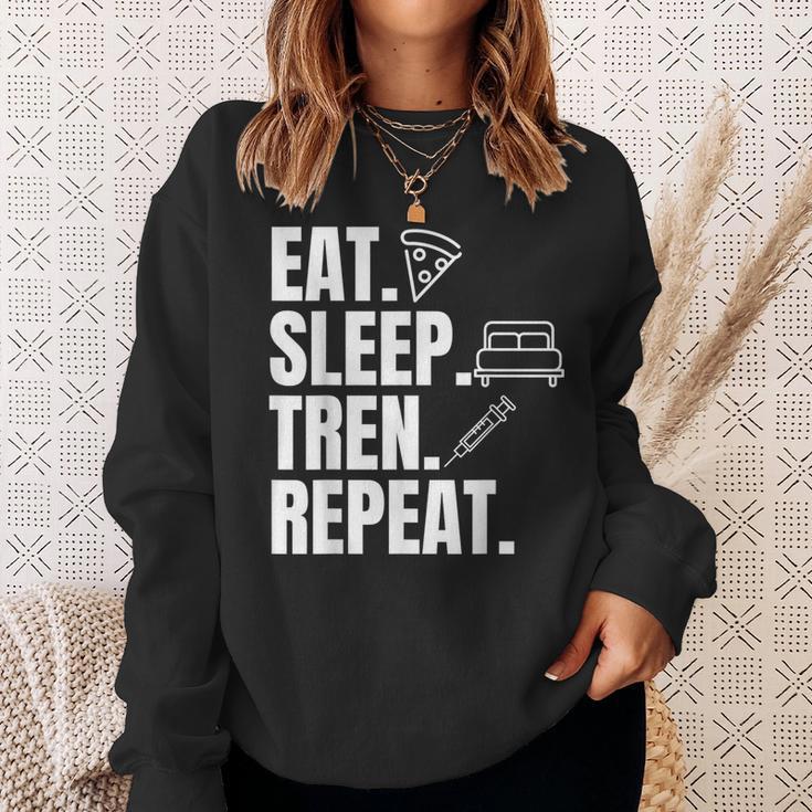 Essen Sleeep Tren Repeat Gym Trenbolon Sweatshirt Geschenke für Sie