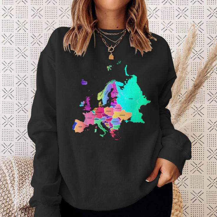 Europe Political Map With Boundaries And Countries Names Sweatshirt Gifts for Her