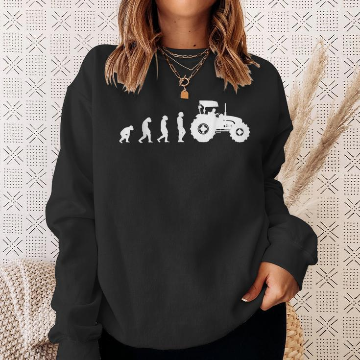 Evolution Of The Farmer Tractor Farming Sweatshirt Gifts for Her