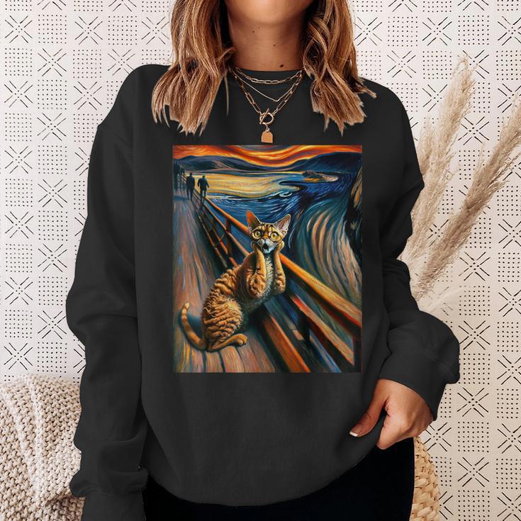 Expressionist Artsy Devon Rex Cat Artistic Devon Rex Cat Sweatshirt Gifts for Her