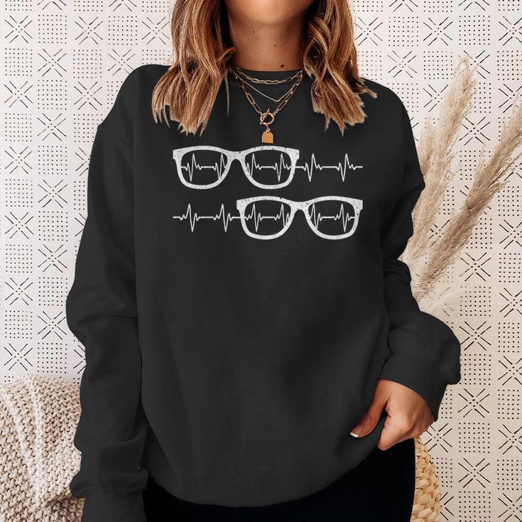 Eyeglass Heartbeat Optician Eye Doctor Ophthalmology Sweatshirt Gifts for Her