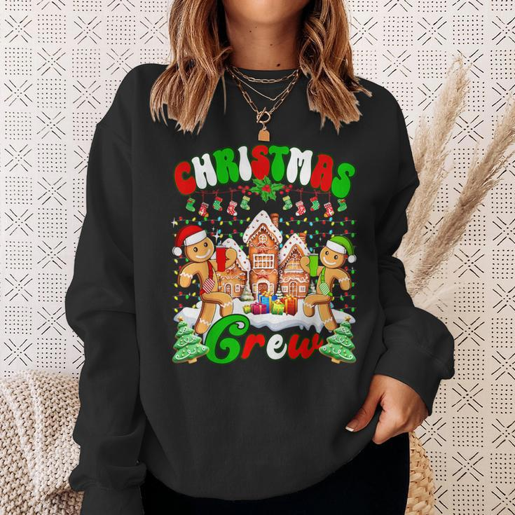 Family Christmas Crew Cookie Gingerbread Xmas Lights Sweatshirt Gifts for Her