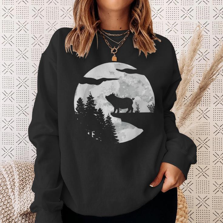 Farmers Pig Full Moon Piglet Pig Sweatshirt Geschenke für Sie