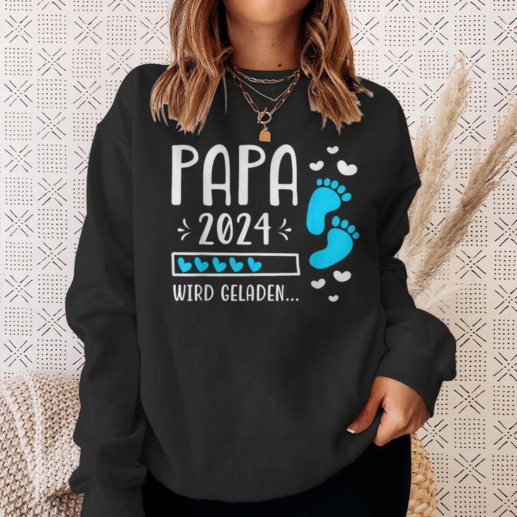 Father 2024 Wird Geladen Papa Loading 2024 Werdender Papa Sweatshirt Geschenke für Sie