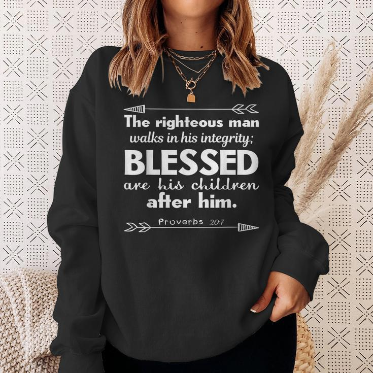 Fathers Day Bible Verse Christian The Righteous Man Sweatshirt Gifts for Her