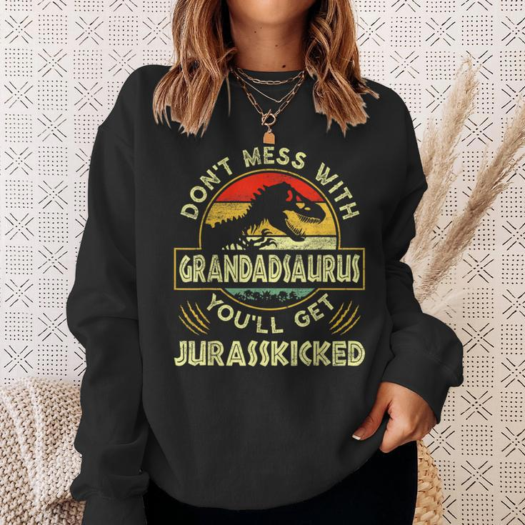 Father's Day Family Matching Grandad Dinosaurs Christmas Sweatshirt Gifts for Her