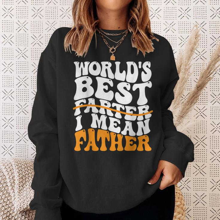 Father's Day Retro Dad World's Best Farter I Mean Father Sweatshirt Gifts for Her