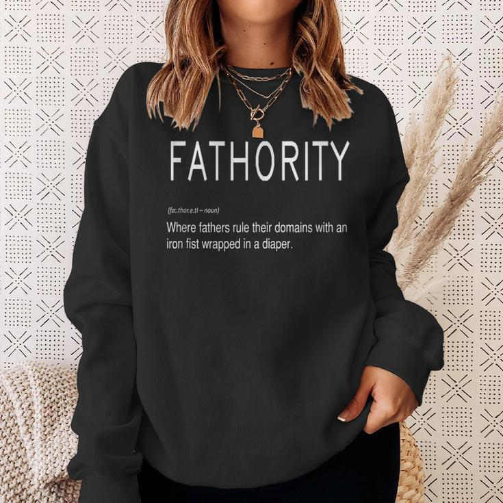 Fathority Respect My Authority As A New Dad Father Pregnancy Sweatshirt Gifts for Her